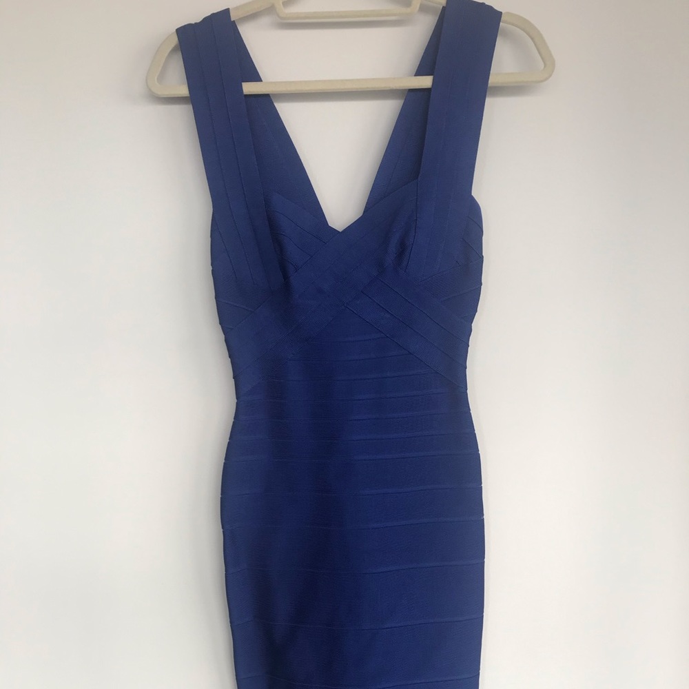 Herve Leger Royal Blue Bandage Dress Size XS